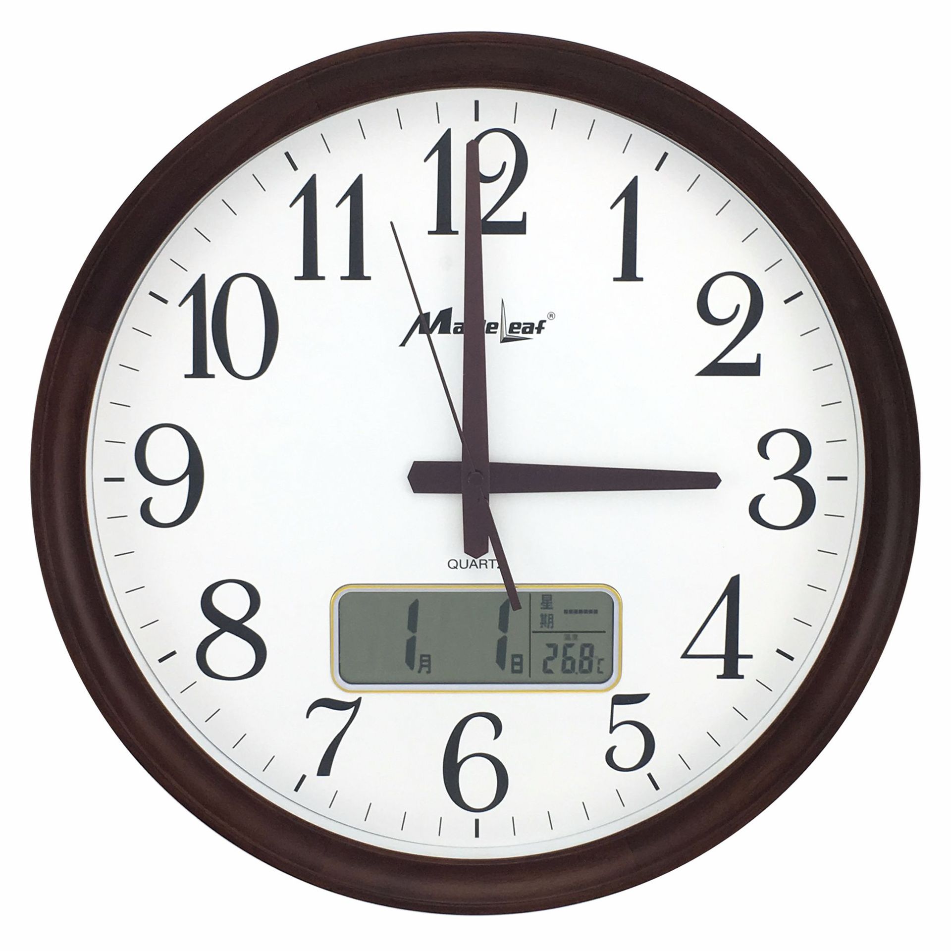 枫叶1001 直径32cm12英寸 每箱10只 实木 蓝牙智能机芯