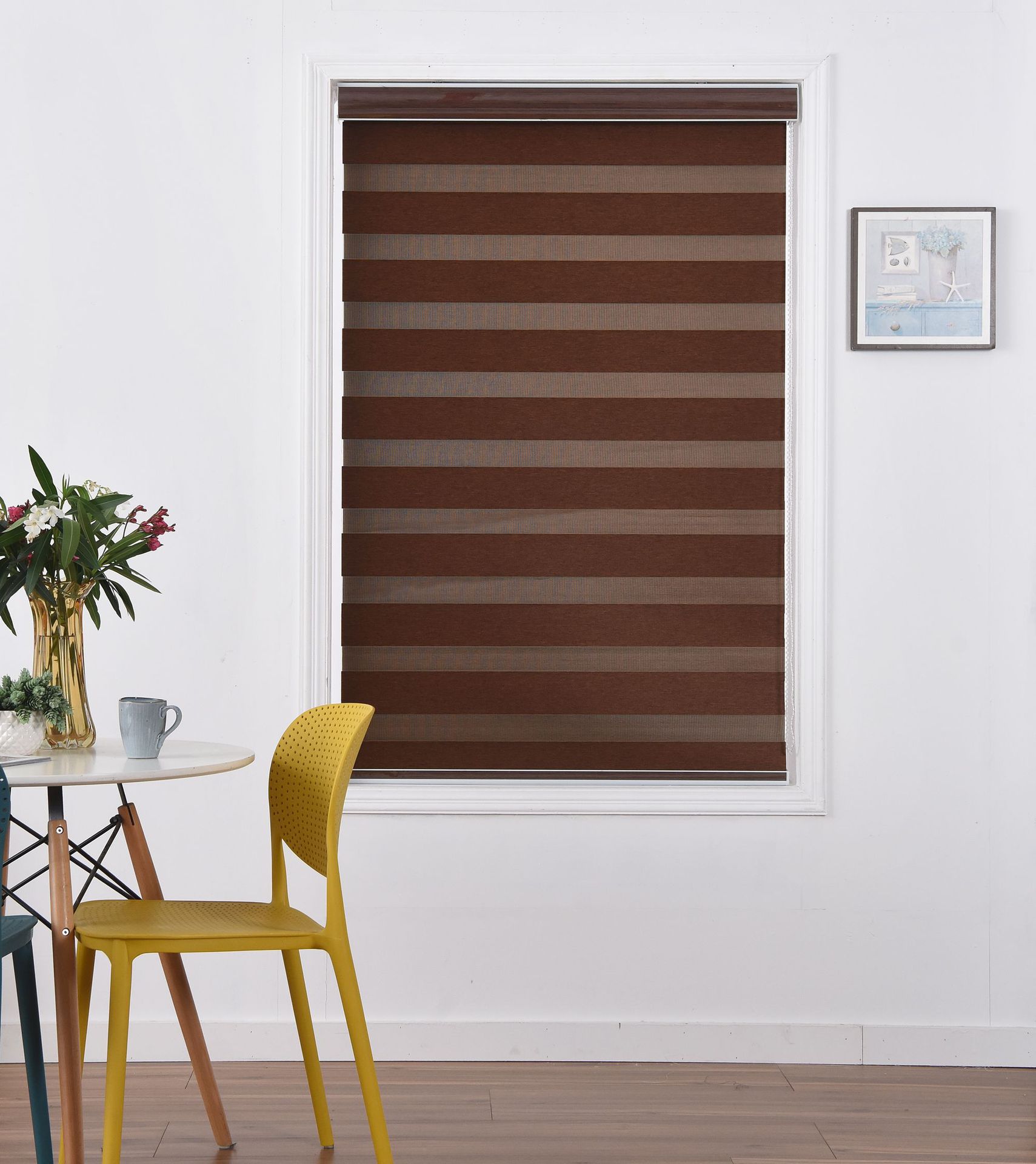 韩式柔纱帘仿亚麻卷帘双层遮光卫生间卧室阳台百叶窗帘定制