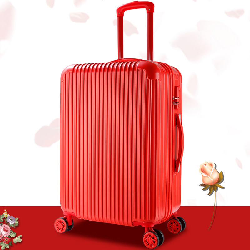 Dowry Luggage Wedding Travel Suitcase Bridal Dowry Wedding Leather Case Wedding Wedding Wedding Password Suitcase Red Trolley Case
