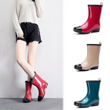 秋季新款雨鞋女士加绒时尚中筒马丁靴防滑水套鞋韩版雨靴成人水鞋