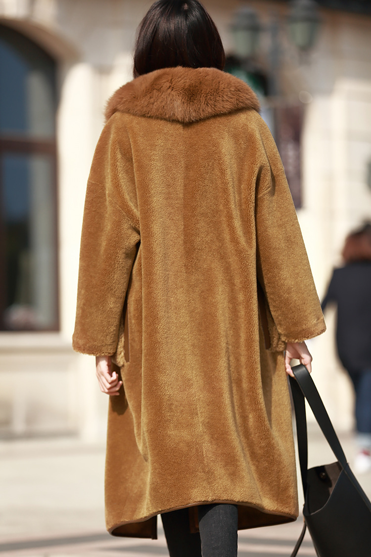 冬季新款羊毛保暖颗粒皮草羊剪绒大衣