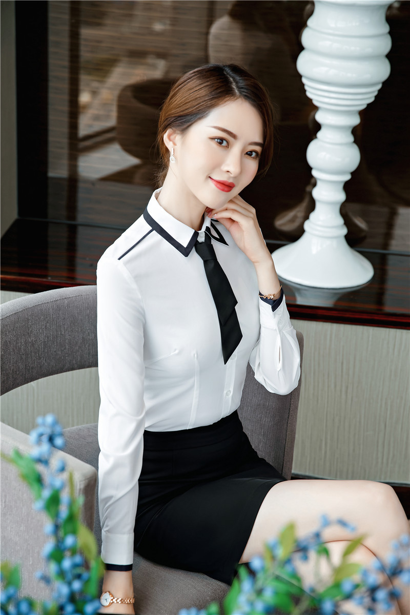 职业装长袖女衬衫2018秋季新款ol工作服办公室时尚白领女工装制服