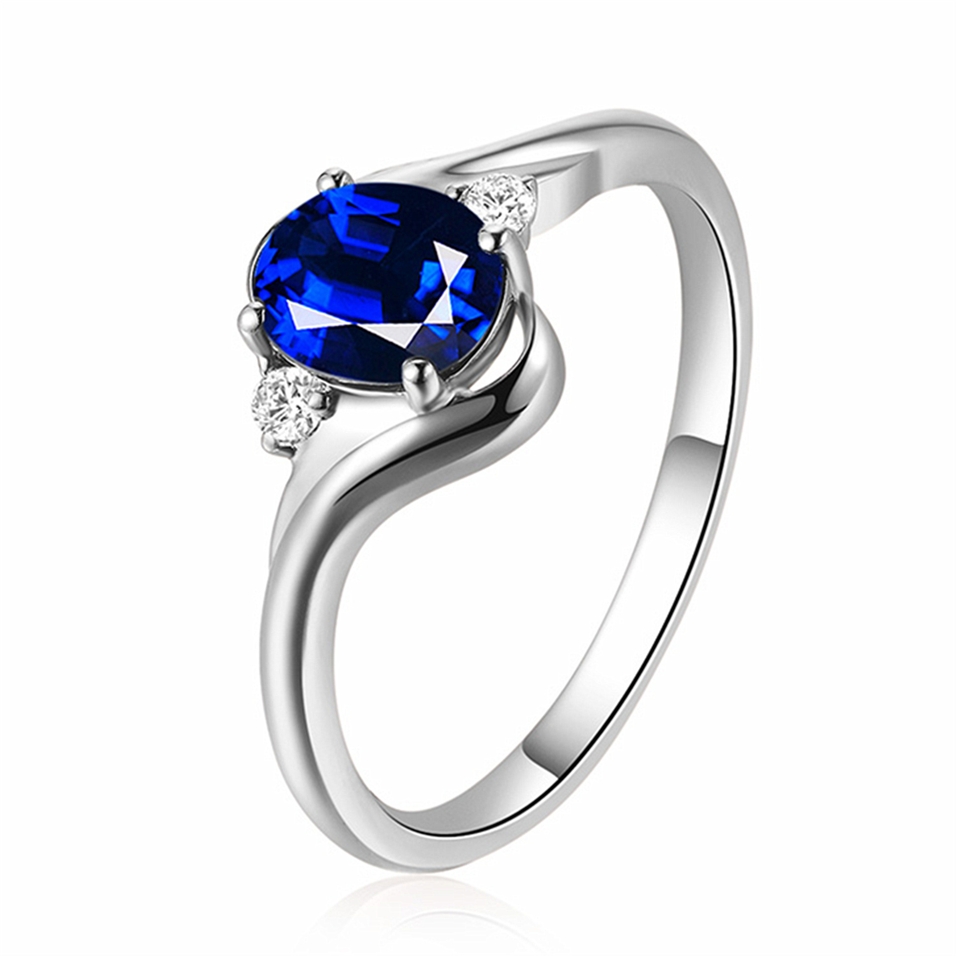 Wish Hot Sale British Princess Engagement Ring Vintage Sapphire Magazine Same Style Plated 18K Ornament