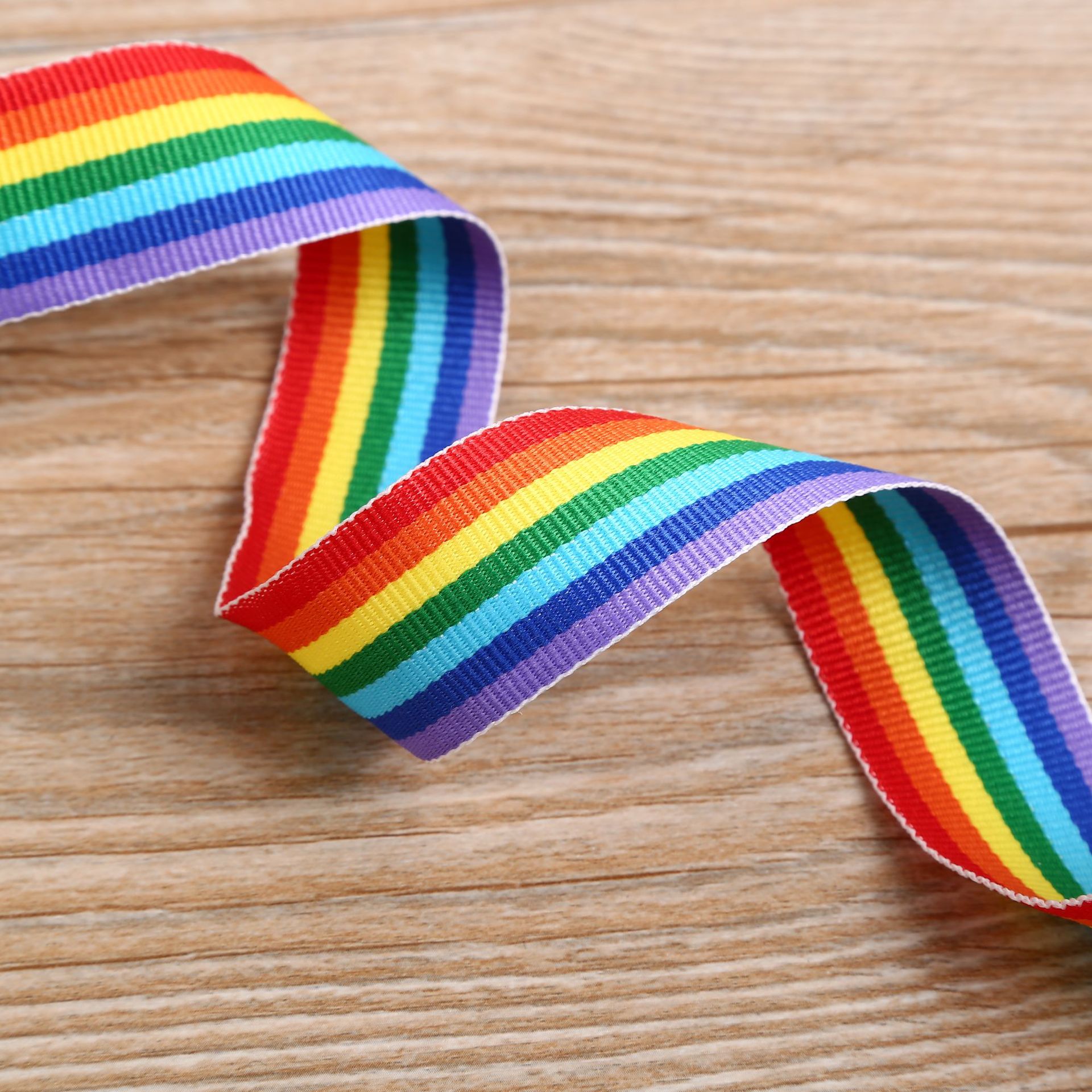 七彩织带彩虹带包边带镶边带服装箱包饰品装饰配件彩带涤纶滚边带