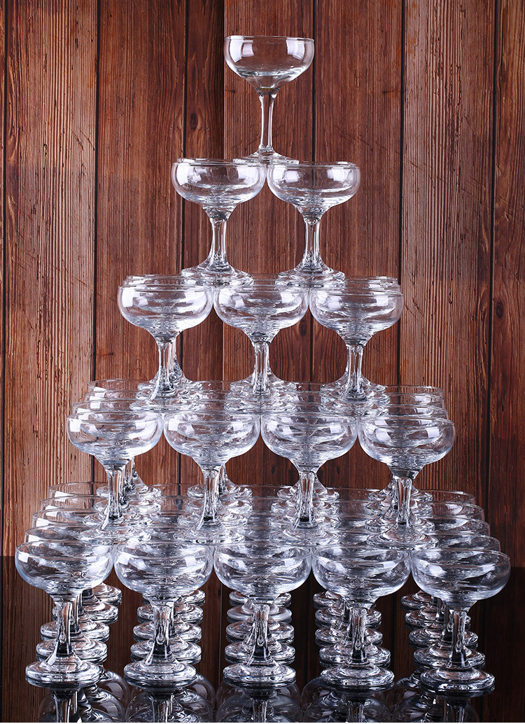 r1005香槟杯 婚庆用品叠塔酒杯开业派对庆祝造型宽口香槟塔