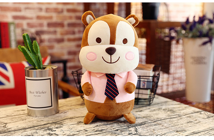 直销新款柔软可爱卡通松鼠批发毛绒玩具松鼠公仔创意男女礼物