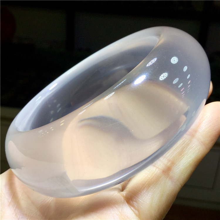 东海水晶 天然白冰晶奶白晶小细镯手镯【内径:62mm】