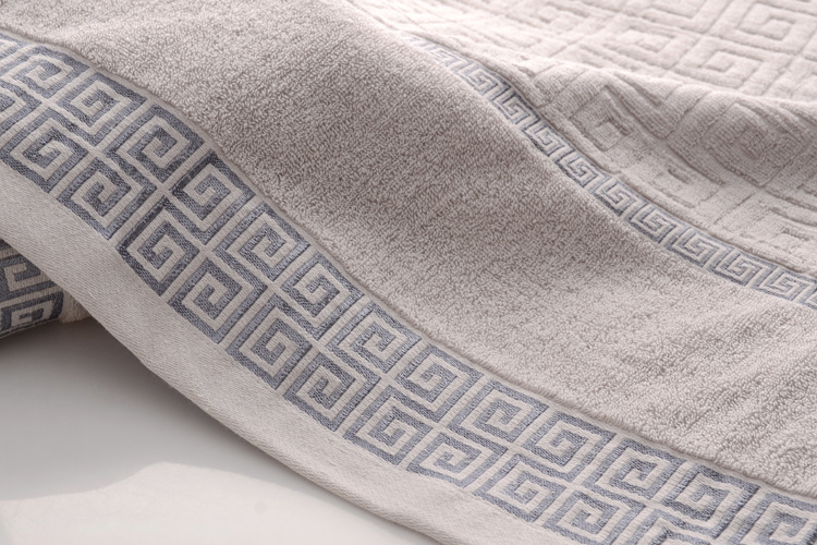 源头工厂万字格浴巾毛巾三件套礼盒装纯棉32股套装礼品定制印logo