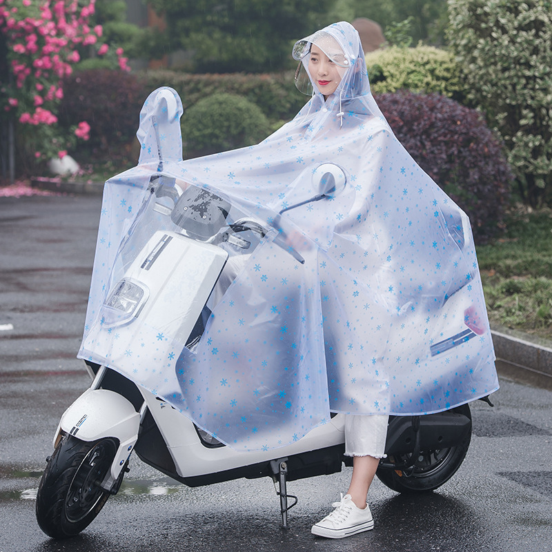 Battery Electric Vehicle Raincoat Transparent Single Double PVC Raincoat Adult Riding Motorcycle Bicycle Poncho Wholesale