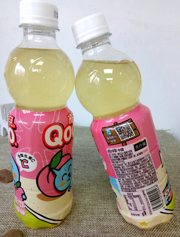 批发团购酷儿蜜桃汁饮料450ml*12瓶整箱可口可乐出品江浙沪皖包邮