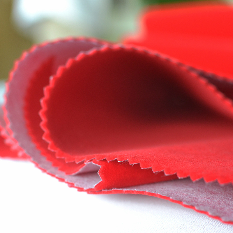 Red Spunlace Non-Woven Nylon Long Wool Flocking Cloth Suitable for Jewelry Box with Glue