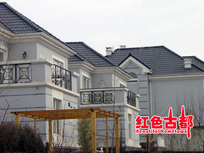 美丽乡村别墅美丽乡村31x31中国红色颜色齐全抗冻陶瓷琉璃西瓦s瓦