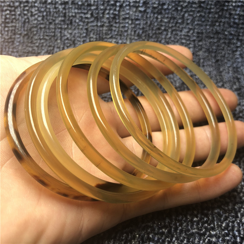 西藏天然羊角手镯通透细手镯子羊角镯养生手环小饰品时尚精美女式