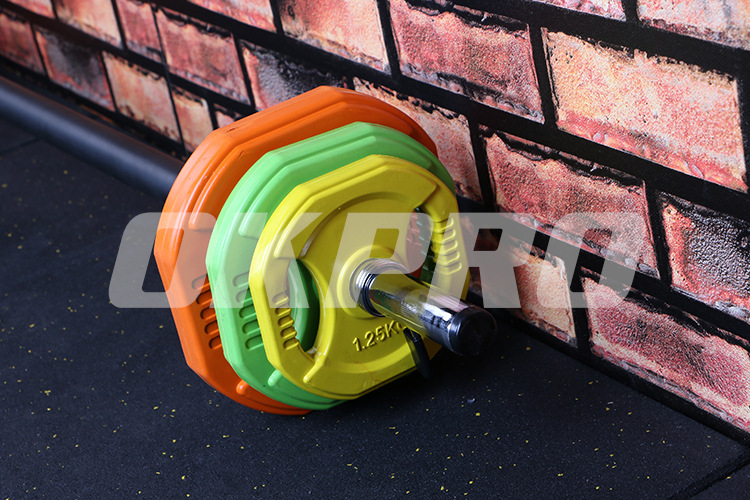 商用家用私教杠铃套装杠铃手抓彩色杠铃片杠铃跳操杠铃健身房杠铃