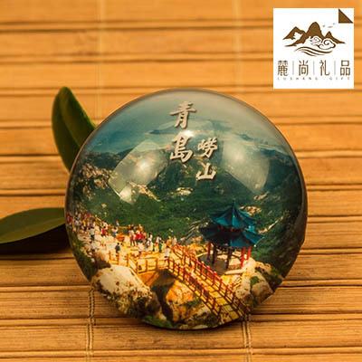 中国特色城市旅游风景纪念品山东泰山青岛趵突泉定制磁贴冰箱贴