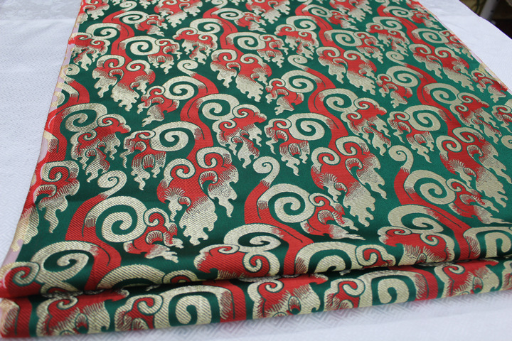 中国风旗袍娃衣藏族服装面料舞台影视装饰丝绸纺云锦提花手工布料