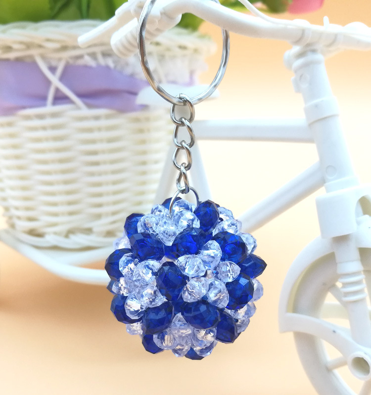 手工串珠小挂件双色绣球包包女生钥匙扣挂饰成品精品开店货源批发