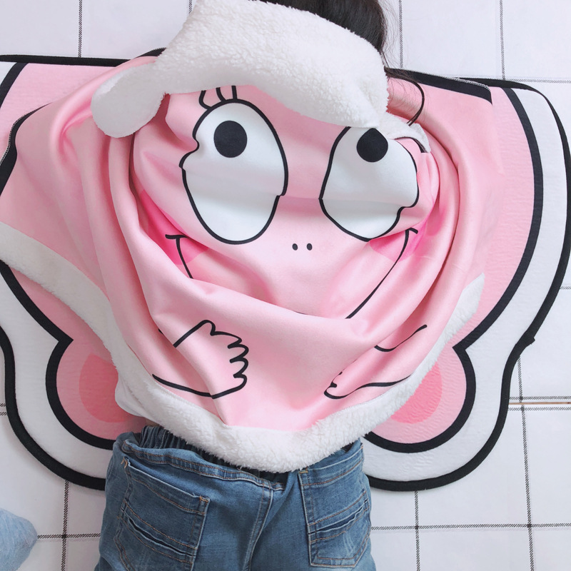 儿童卡通披肩斗篷成人披肩膝盖毯兔子披肩毯子