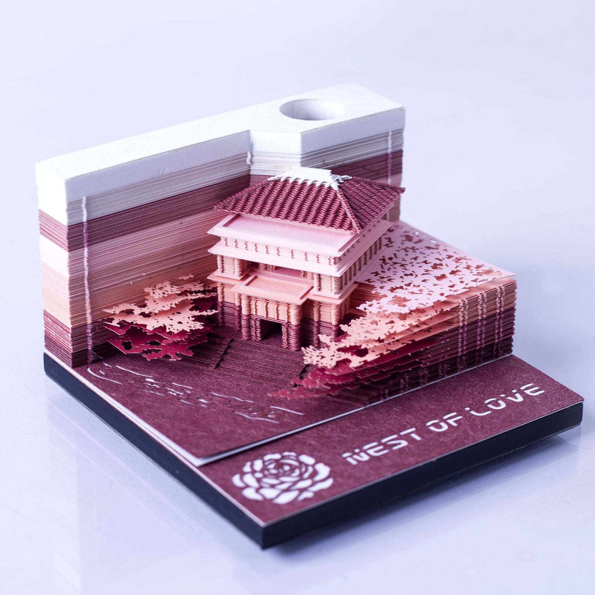 清水寺 纸雕便利贴 爱巢 立体模型便签纸 创意3d纸雕便笺本批发
