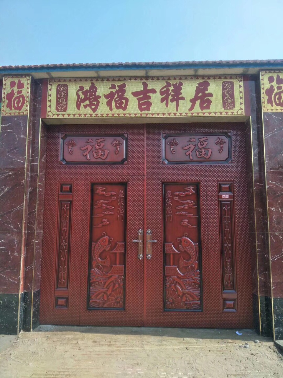 直销农村庭院门,双开铁大门,镀锌板金属门