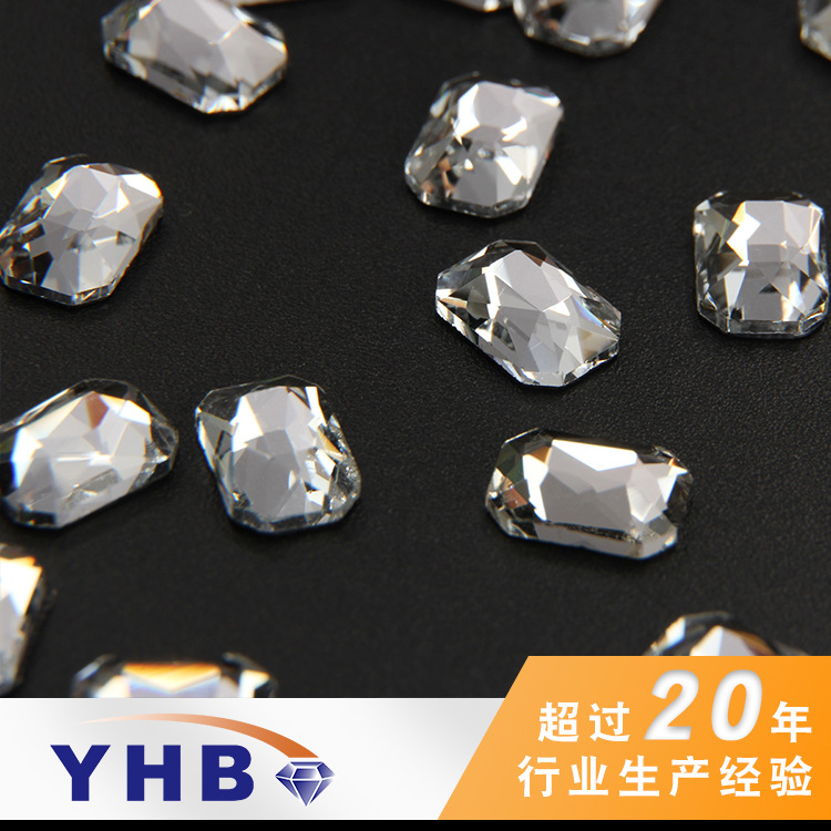 Hot Special-Shaped Not Burr New Long Octagonal Flat Special-Shaped Glass Drill 5.5 * 8mm Clothing Special-Shaped Bottom Diamond