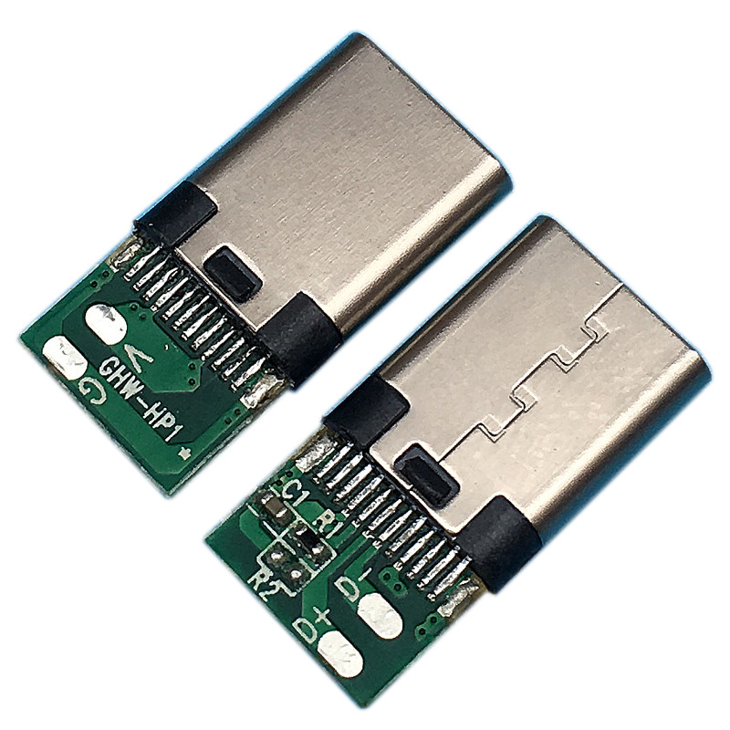 typec侧焊数据充电插头31typec侧面焊接四个点带数据功能