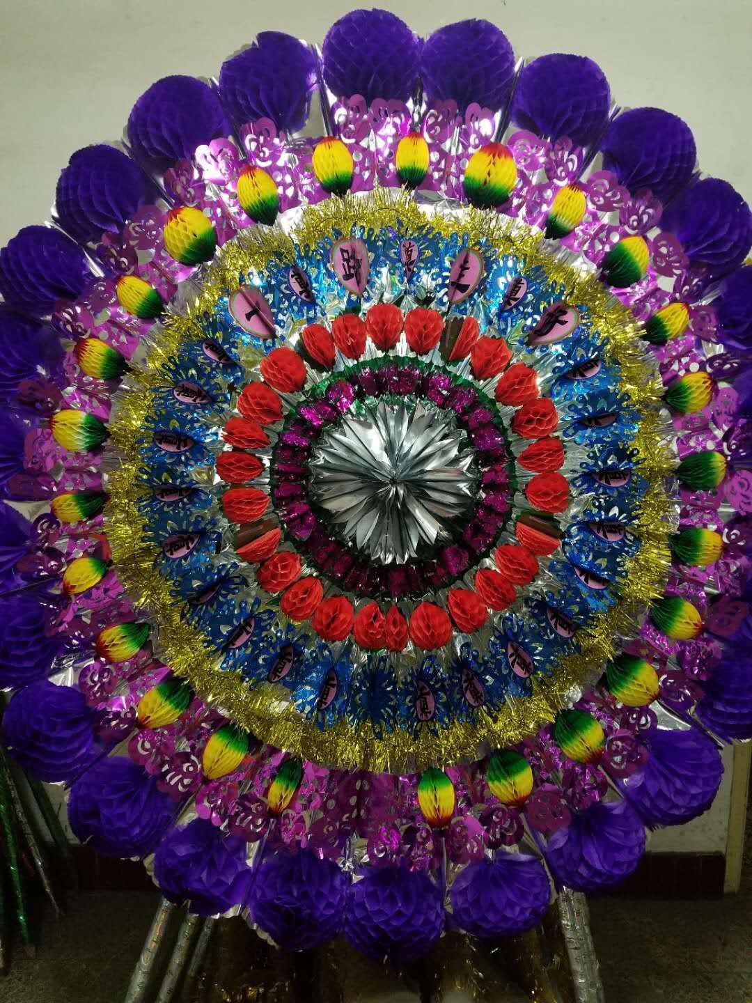 祭祀用品批发 清明花圈 2米花丙三层花圈 长彪纸花殡葬用品