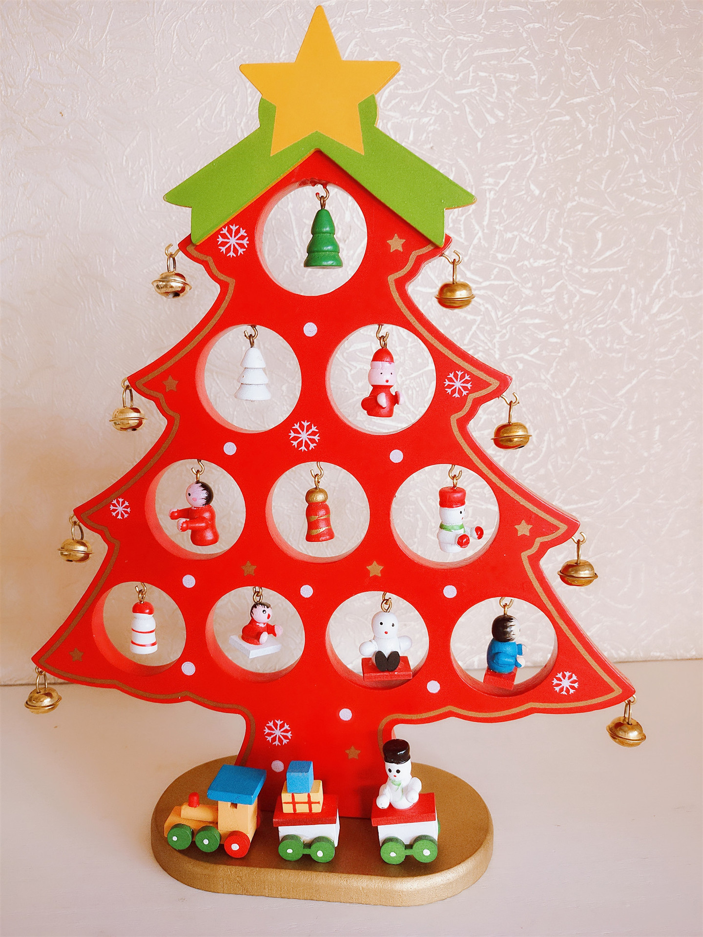 木质圣诞树摆件新款diy桌面摆件节日礼品创意复古木制工艺装饰品