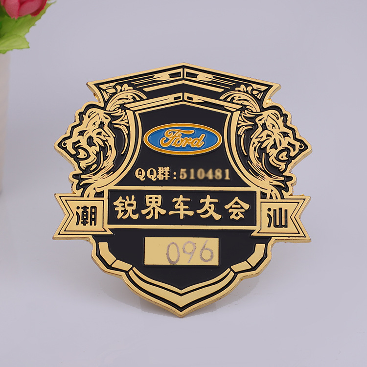 厂家直销金属不锈钢铭牌 压铸异形车身贴 车友会俱乐部标牌定做