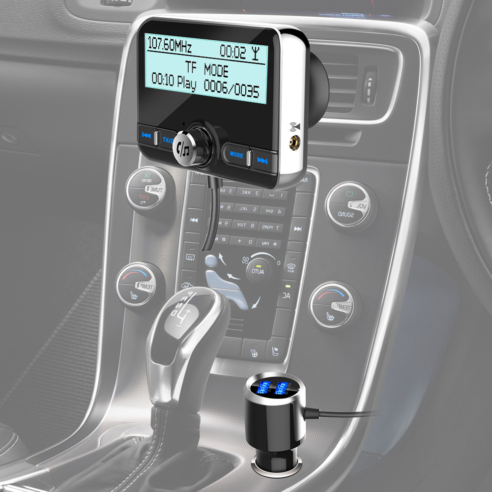 dab002 车载dab 数字收音机接收器 蓝牙免提 车载mp3 fm发射器