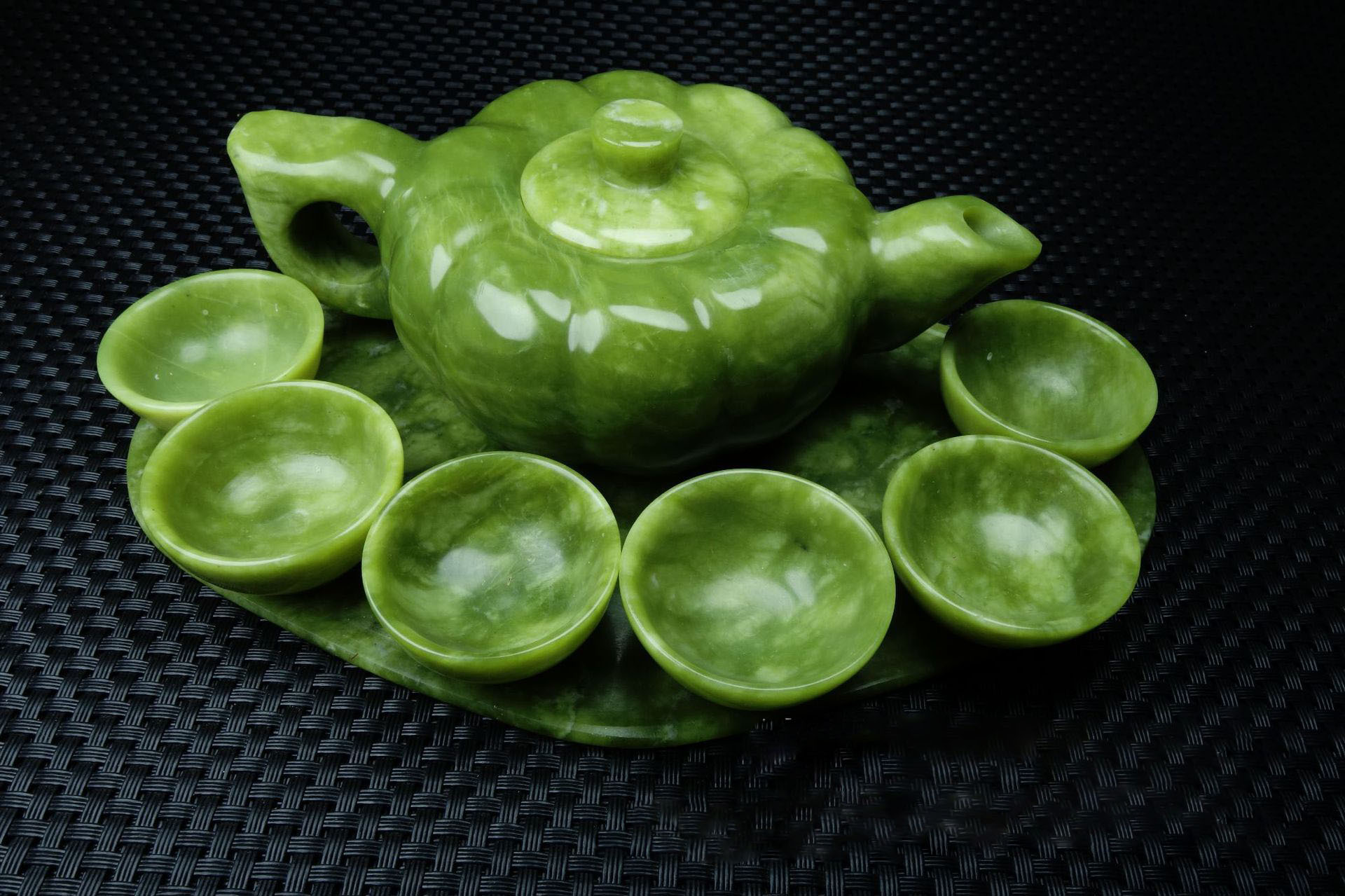 厂家直销天然南玉南瓜壶小茶具摆件玉石功夫茶玉器工艺品礼品批发