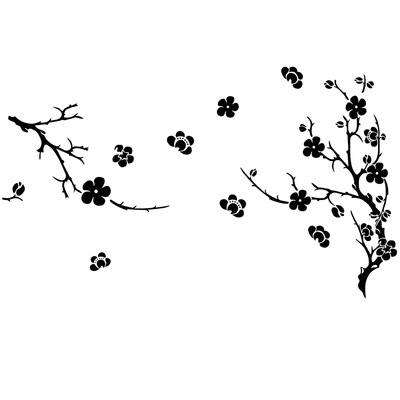 防水梅花墙贴客厅贴画 卧室装饰儿童房墙壁装饰贴纸 玻璃橱窗门贴