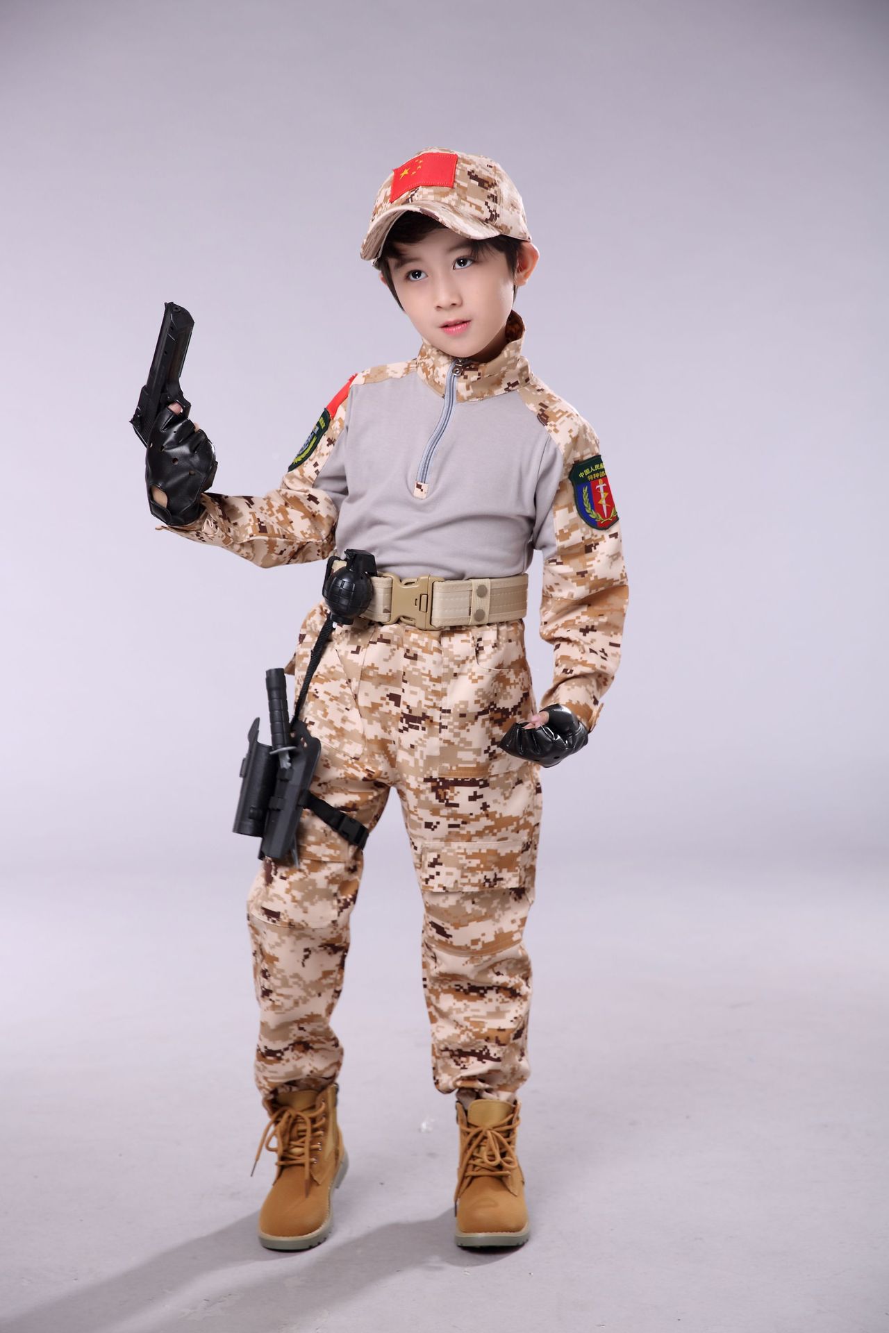 战狼同款儿童野战户外特种兵秋季军训迷彩金装套装迷彩服男孩衣服