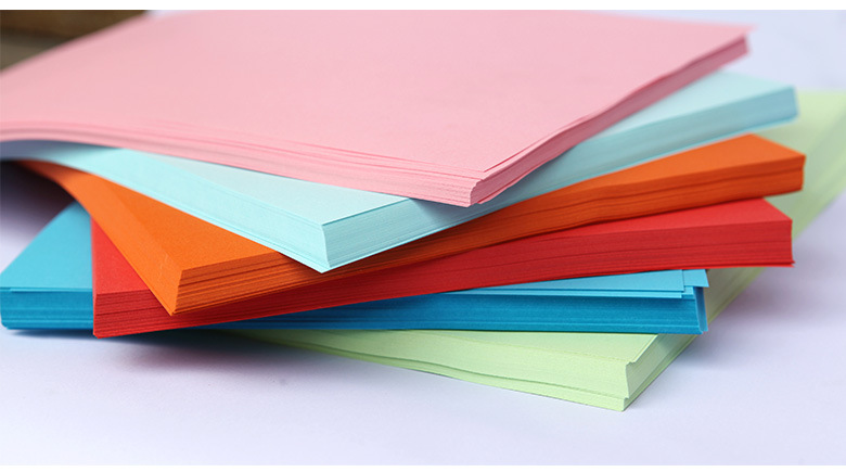 富城彩色复印纸2500张粉红彩色打印a4 70g手工纸折纸浅蓝 黄绿