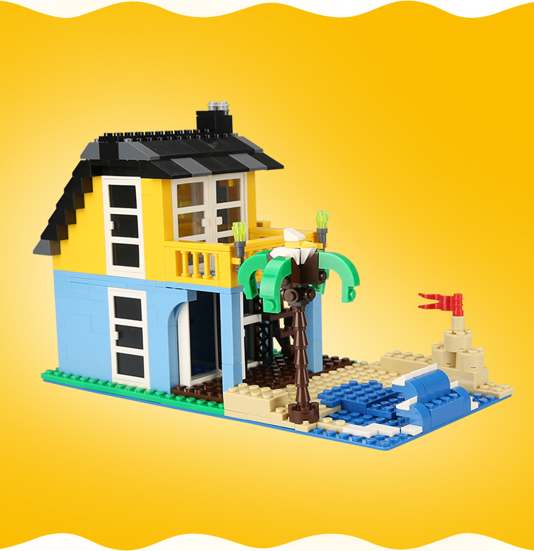 万格多款小颗粒益智儿童积木城市房子艾迪别墅花园豪华别墅拼装玩