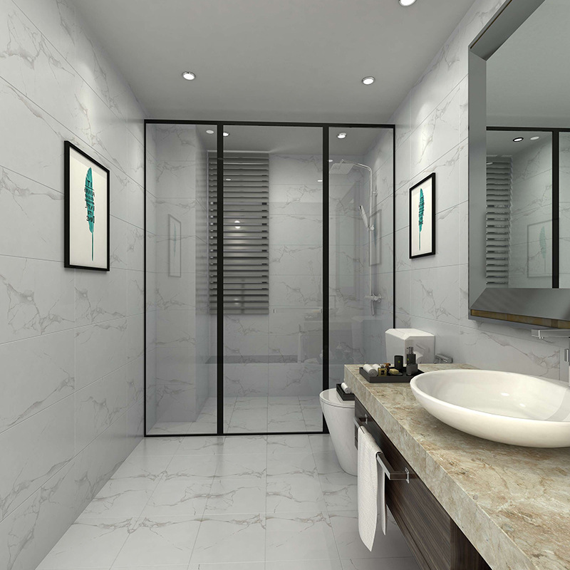 卫生间浴室瓷砖厨房防滑地砖阳台糖果釉爵士白黄灰色300 600