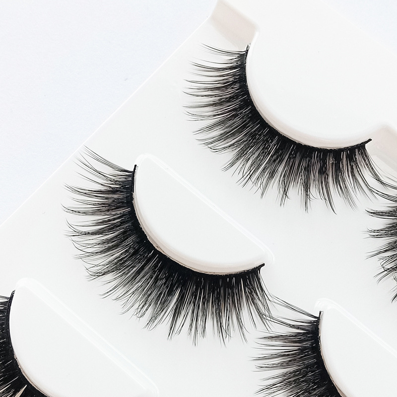 3dk01 Three Double Pairs of False Eyelashes Mixed Batch Supported Natural Long Thick Multi-Layer Soft Fur Eyelash Factory Wholesale