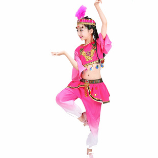 儿童表演服新疆舞女童舞蹈服 舞起幸福鼓演出服 少数民族舞蹈服装