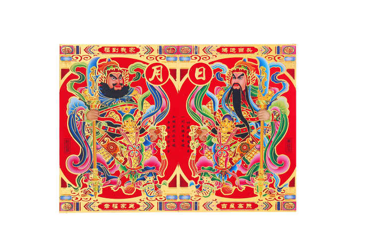 新款烫金门神春节大门贴纸新年装饰春节过年日月发财年画贴画批发
