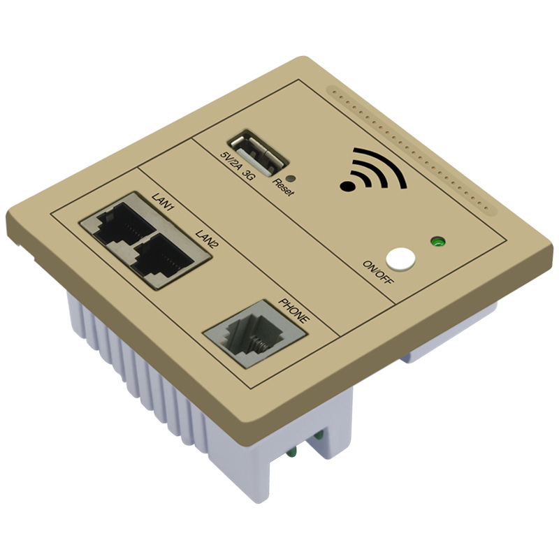 86面板型双网口墙壁式入墙无线ap酒店宾馆房间wifi覆盖嵌入式ap