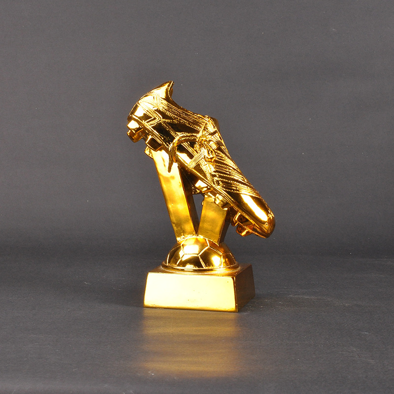新款足球体育运动奖杯定制世界杯礼品树脂电镀金靴金靴奖上佳射手