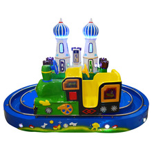 新款城堡列车电动儿童投币游戏设备双轨道小火车淘气堡摇摆机电玩