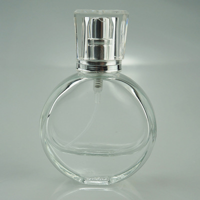 一诺玻璃 30ml 50ml扁圆透明玻璃瓶 香水瓶 高白 晶透玻璃