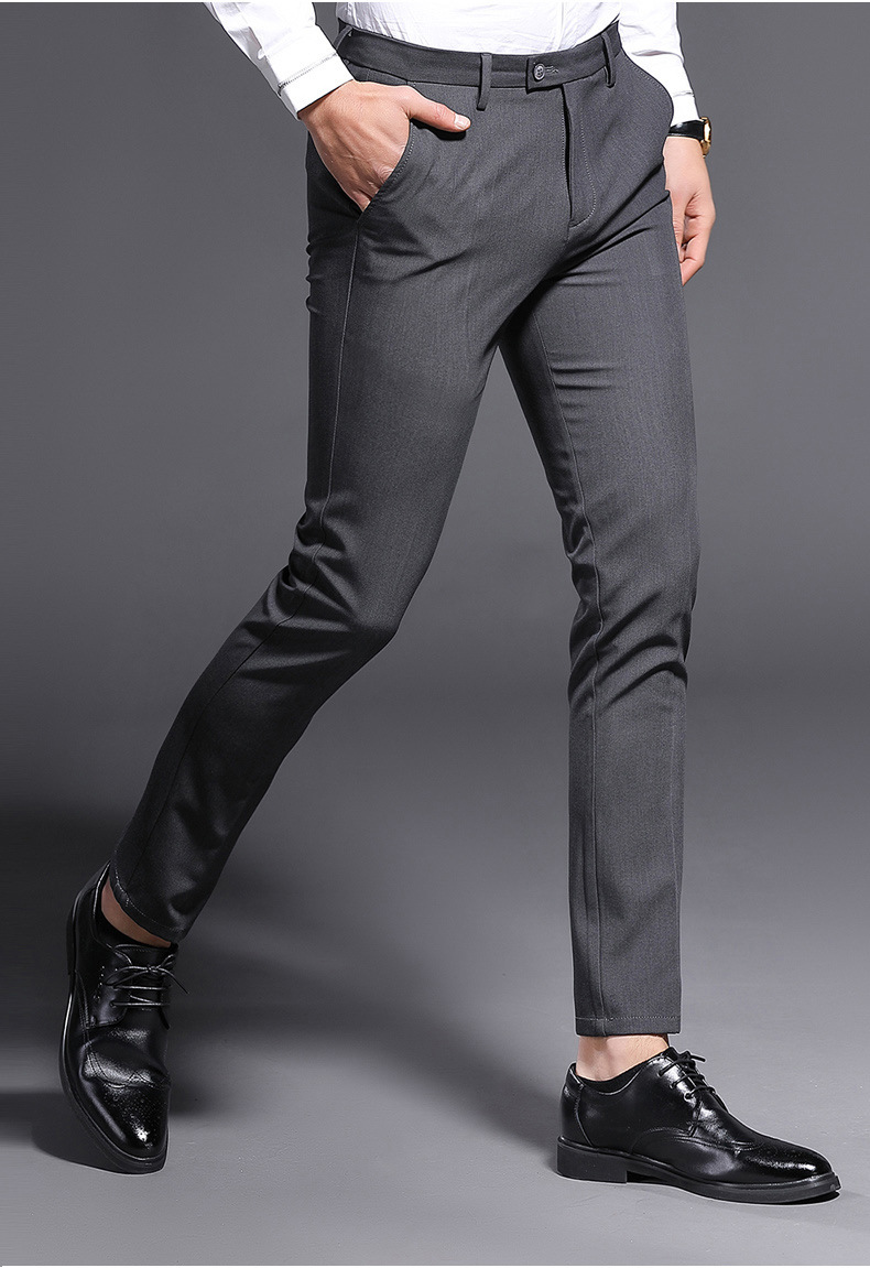 男式休闲裤男夏季薄款商务男装青年时尚修身四面弹力西裤子男批发