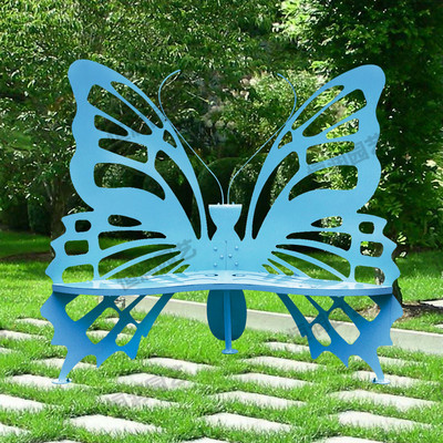 厂家定制户外广场庭院蝴蝶椅 别墅公园道路创意铁艺休闲椅