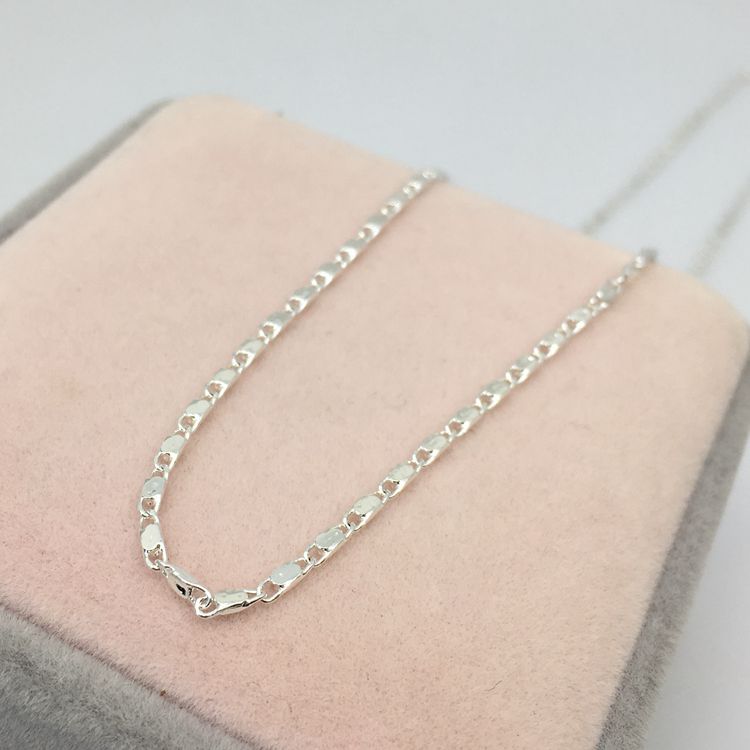 低价批发合金镀银项链 纹银苗银配链女士配链