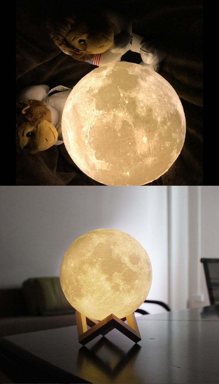 遥控月球灯3d打印3d小夜灯led创意产品新奇特发光月亮台灯小夜灯