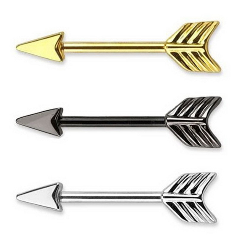 肚脐饰品 箭尾巴乳环 箭尾杠铃 弓箭耳骨杆皮肤穿刺杆