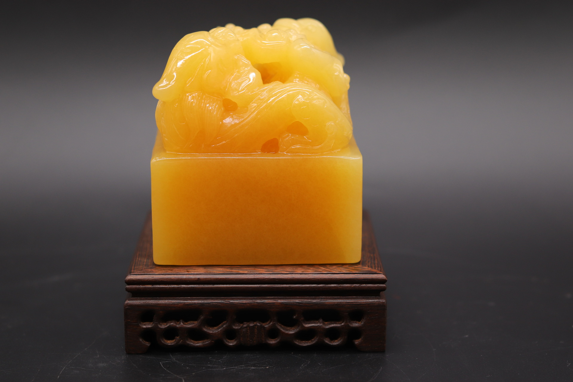 天然米黄玉如意双貔貅印章玉玺摆件工艺品玉雕精雕摆设