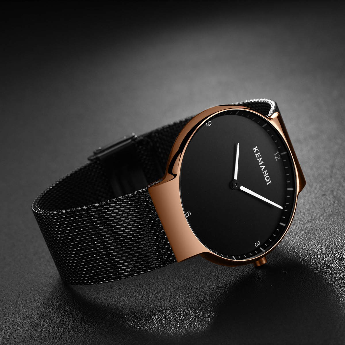 kemanqi/科曼奇男士女士手表 防水钢带石英表 时尚女表情侣